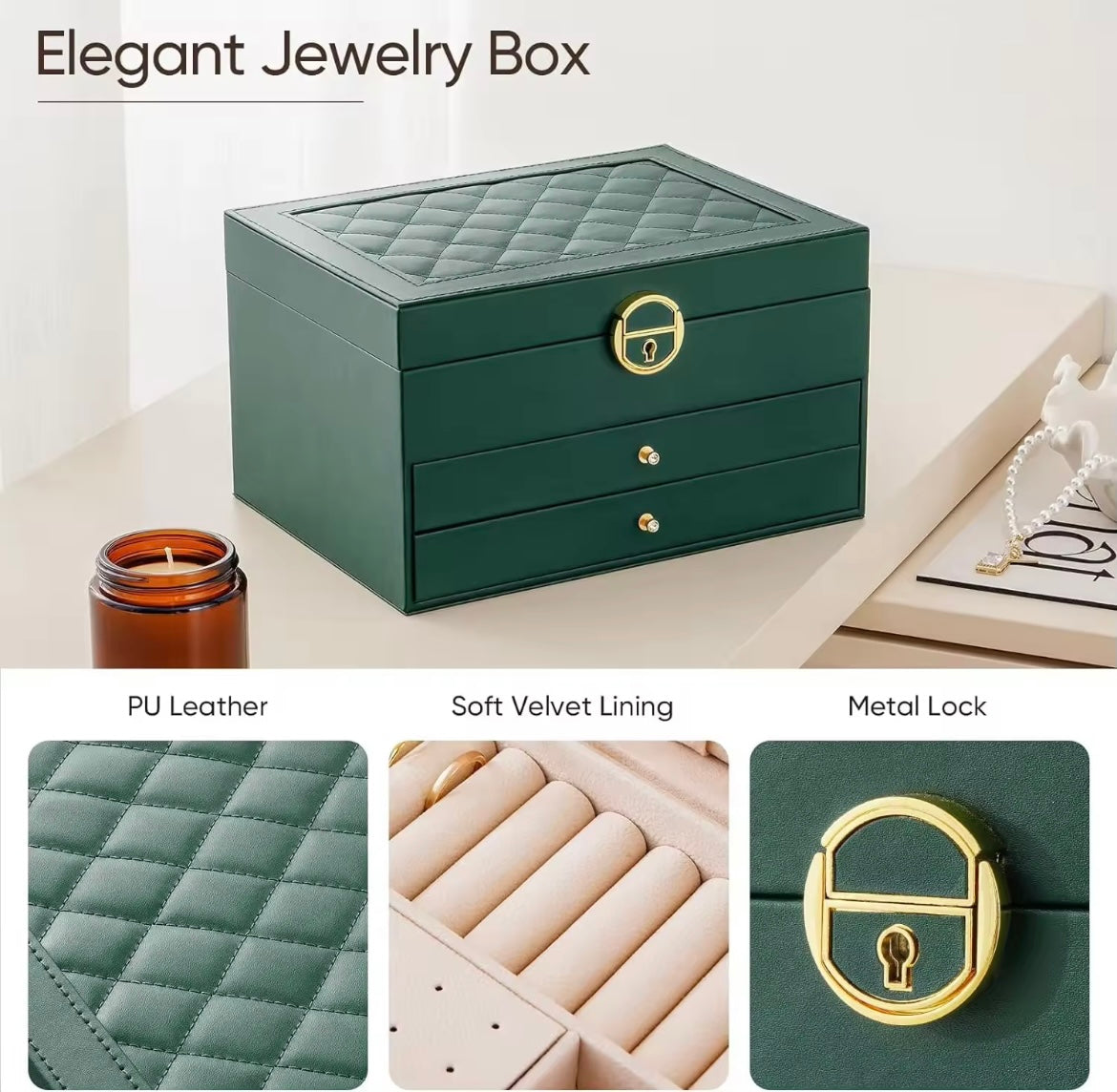 3 layers jewellery organiser