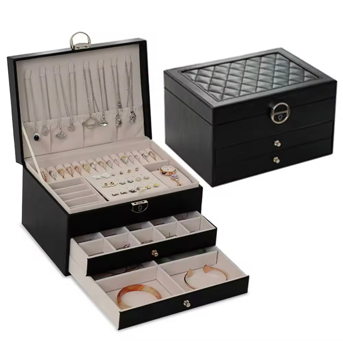 3 layers jewellery organiser