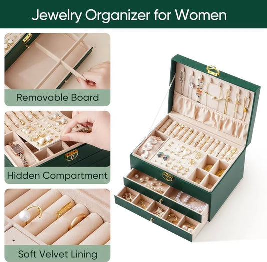 3 layers jewellery organiser